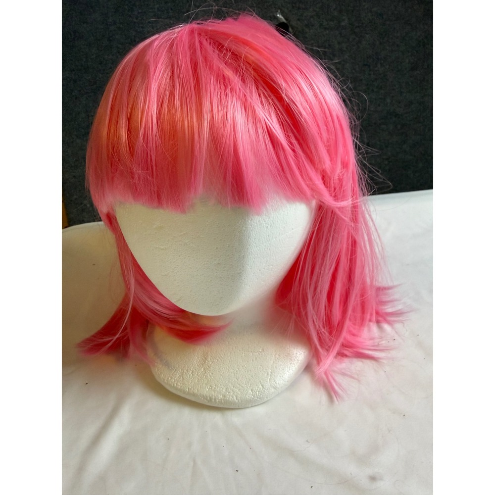 Pink Wig Anya Forger Barbie Pop Star Halloween Costume Cosplay Short Bob Bangs